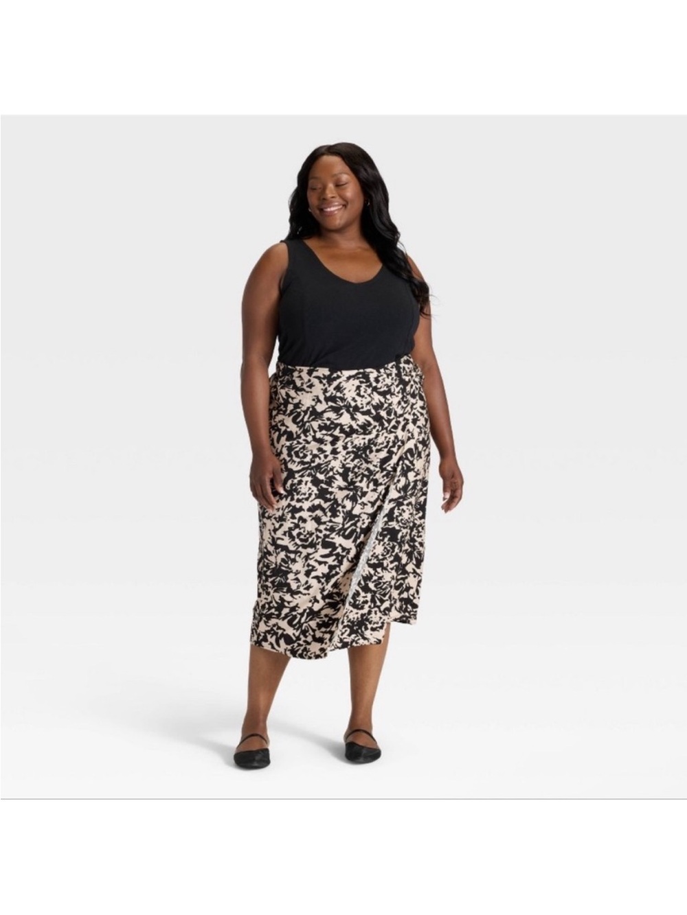 Ava&Viv Faux wrap style midi skirt 2X